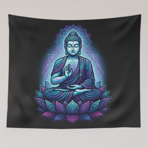 Item preview, Glow Neon Buddha Lotus Flower Meditation designed and sold by Owcomm.