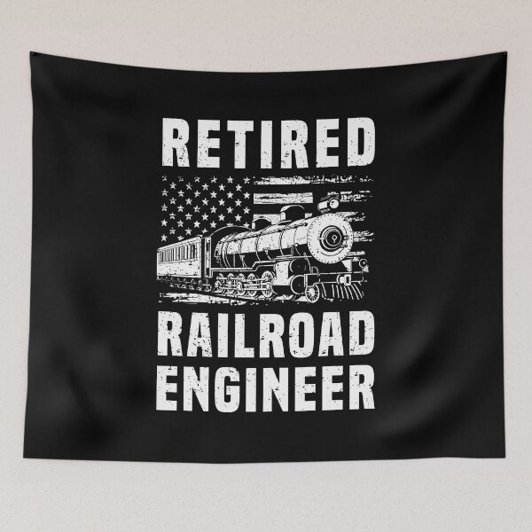 Item preview, Retired Railroad Engineer Vintage American Flag Train designed and sold by Dmetalx Art Apparel.
