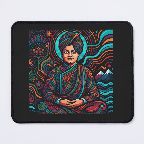 Item preview, Swami Vivekananda Meditative Lotus Pattern Portrait designed and sold by Owcomm.