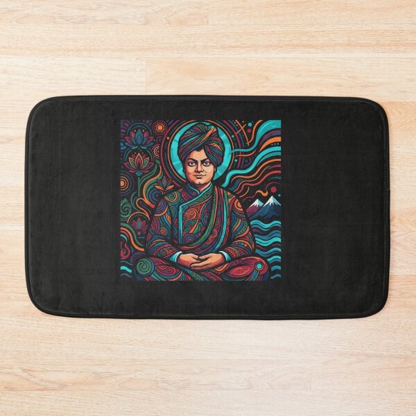 Item preview, Swami Vivekananda Meditative Lotus Pattern Portrait designed and sold by Owcomm.