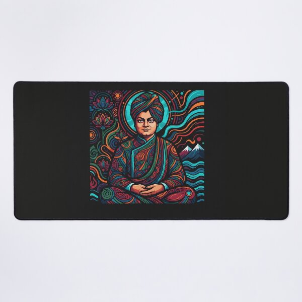 Item preview, Swami Vivekananda Meditative Lotus Pattern Portrait designed and sold by Owcomm.