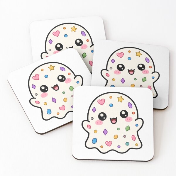 Item preview, Happy Bejeweled Kawaii Ghost designed and sold by lotsofniches.