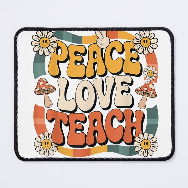 Item preview, Peace Love Teach Retro Groovy Teacher 70s Daisy Women Men T-Shirt designed and sold by MithiOsh.