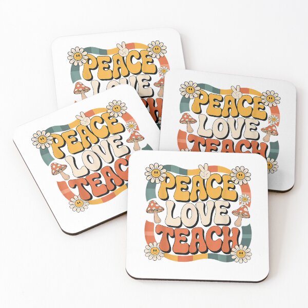 Item preview, Peace Love Teach Retro Groovy Teacher 70s Daisy Women Men T-Shirt designed and sold by MithiOsh.