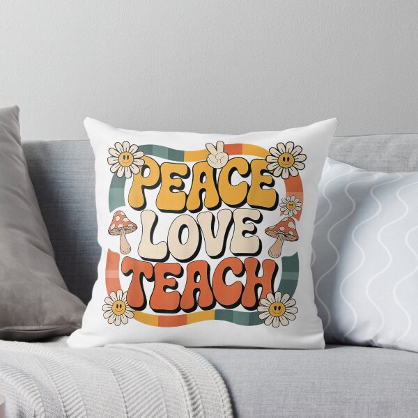 Item preview, Peace Love Teach Retro Groovy Teacher 70s Daisy Women Men T-Shirt designed and sold by MithiOsh.