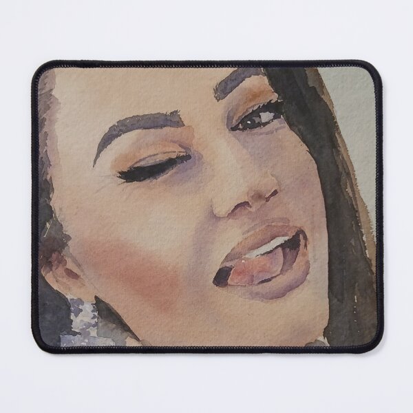 Item preview, Watercolor Portrait of Expressive Woman Showing Tongue designed and sold by SlavaArt.