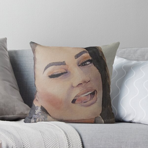 Item preview, Watercolor Portrait of Expressive Woman Showing Tongue designed and sold by SlavaArt.
