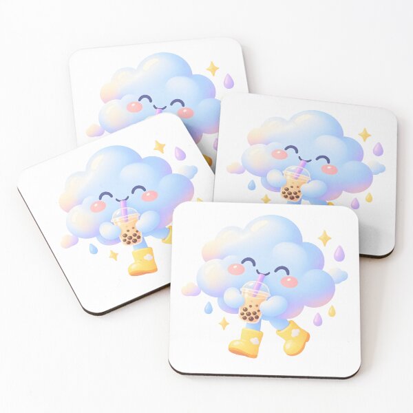 Item preview, Cute Kawaii Cloud Drinking Boba Tea designed and sold by Funny meme.