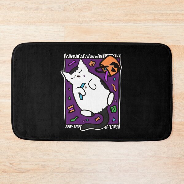 Item preview, White Cat Napping After Eating Halloween Treats designed and sold by Sollomio.