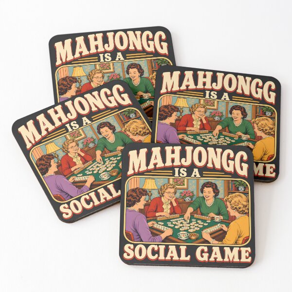 Item preview, Mahjong Is a Social Game – Vintage Women’s Mahjong Night Retro Tile Game Gift designed and sold by WearVerse440.