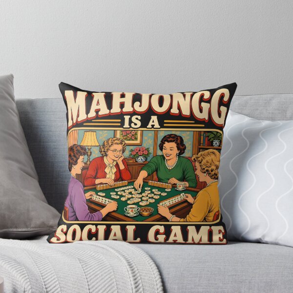 Item preview, Mahjong Is a Social Game – Vintage Women’s Mahjong Night Retro Tile Game Gift designed and sold by WearVerse440.