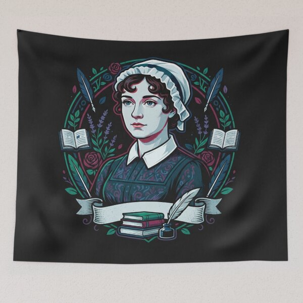 Item preview, Jane Austen Literary Classic Portrait Illustration designed and sold by Owcomm.