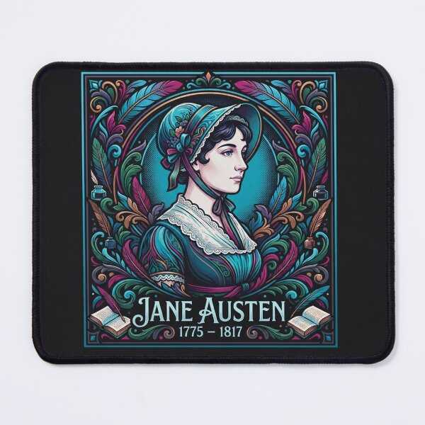 Item preview, Jane Austen Vintage Floral Portrait Illustration designed and sold by Owcomm.