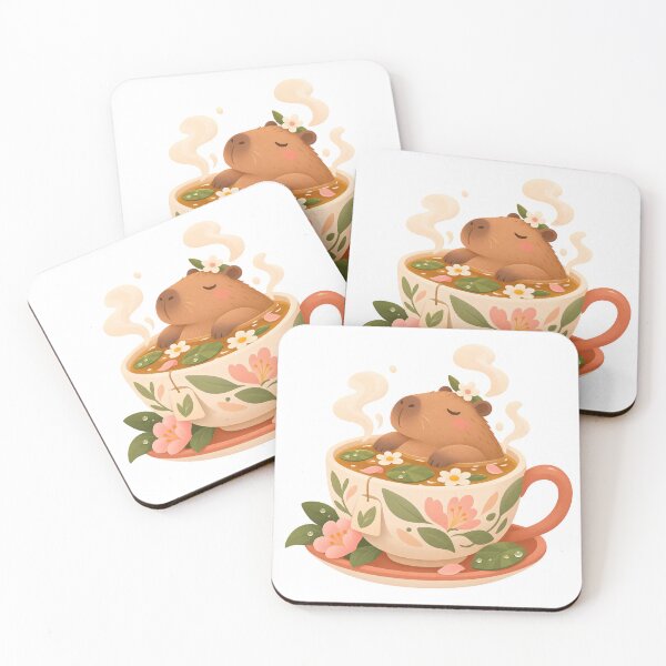 Item preview, Kawaii Capybara in Floral Teacup designed and sold by Funny meme.