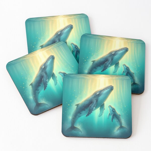 Item preview, Whale and Calf — Tenderness in the Turquoise Light designed and sold by Hawaii26.