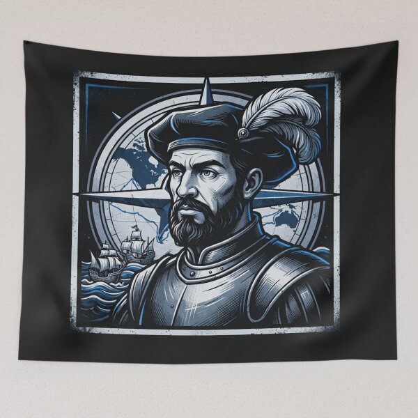 Item preview, Ferdinand Magellan Explorer Portrait Compass Art designed and sold by Owcomm.