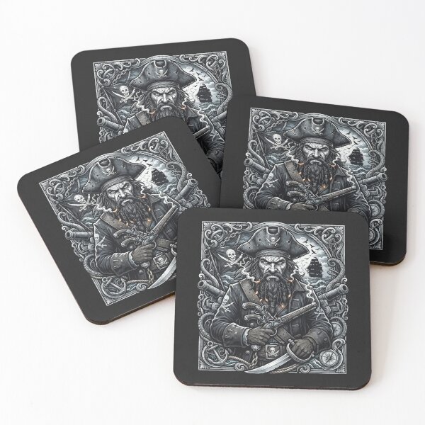 Item preview, Blackbeard the Legendary Pirate Captain Portrait designed and sold by Owcomm.