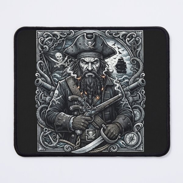 Item preview, Blackbeard the Legendary Pirate Captain Portrait designed and sold by Owcomm.