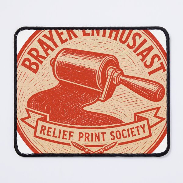 Item preview, Brayer Enthusiast Relief Printmaking Badge designed and sold by BoosterShop.