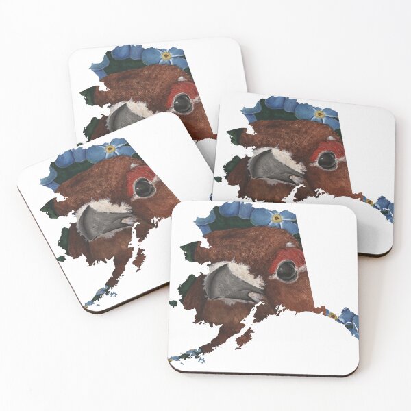 Item preview, Alaska Willow Parmigan and Forget-me-not state icons designed and sold by TheWaterBirds.
