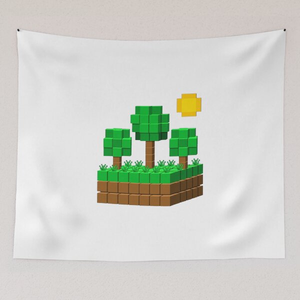 Artikelvorschau, Blockweltlandschaft entworfen und verkauft von GeeklyShirts.