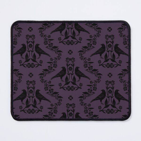 Item preview, Gothic Purple Crow Floral Pattern designed and sold by Flora-and-Fable.