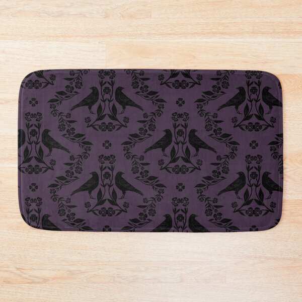 Item preview, Gothic Purple Crow Floral Pattern designed and sold by Flora-and-Fable.