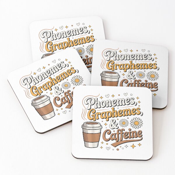 Item preview, Phonemes Graphemes Caffeine Teacher Coffee Lover School Day T-Shirt designed and sold by josumitofc.