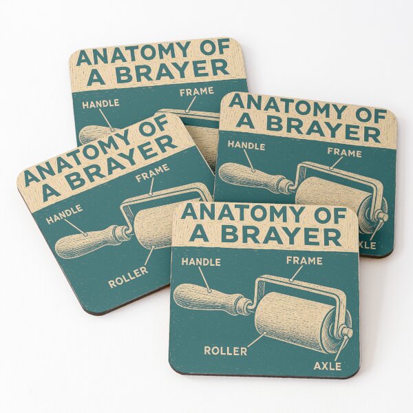 Item preview, Anatomy Of A Brayer Printmaking Diagram designed and sold by BoosterShop.