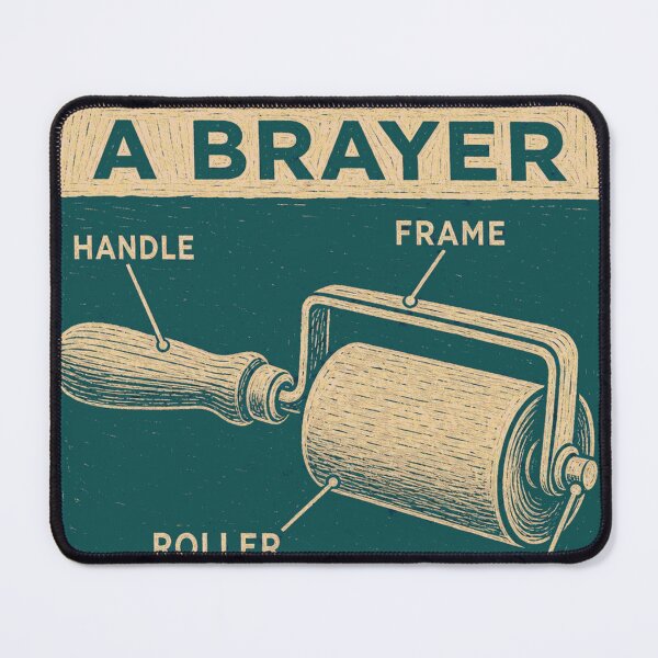 Item preview, Anatomy Of A Brayer Printmaking Diagram designed and sold by BoosterShop.