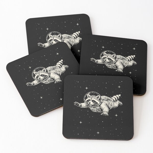 Item preview, Raccoon Astronaut Flying In Space designed and sold by MarlaMaloneShop.