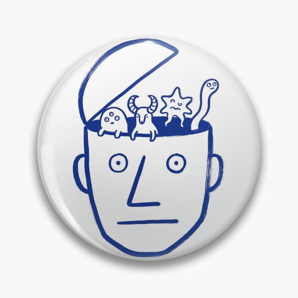 Item preview, Head Full Of Creatures Monoline Illustration designed and sold by The Mellonaire.