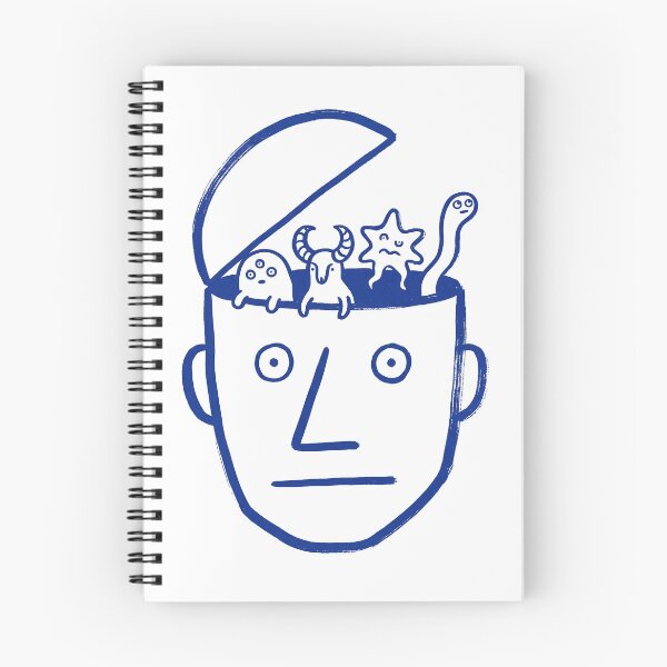 Item preview, Head Full Of Creatures Monoline Illustration designed and sold by The Mellonaire.