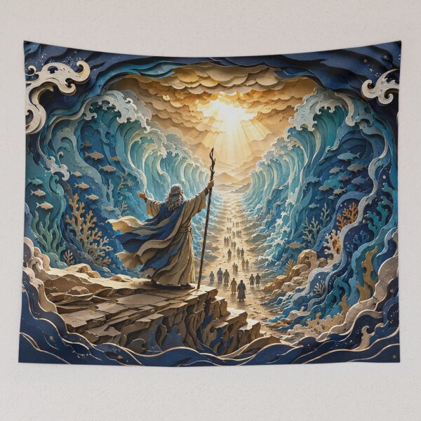Item preview, Moses Parting the Red Sea – Biblical Paper Cut Art designed and sold by GSizzle1.
