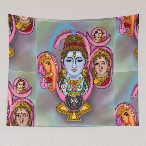 Item preview, Lord Shiva Family Digital Drawing | Hindu Divine Family Artwork designed and sold by Harshit_Digital_Arts.