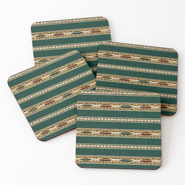 Item preview, Deep Green Woven Folk Pattern designed and sold by DansCreations42.