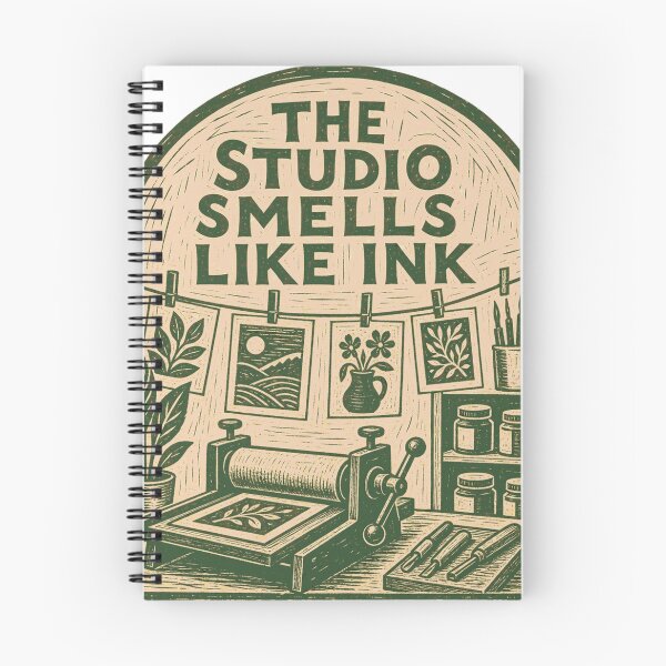 Item preview, The Studio Smells Like Ink Printmaking Scene designed and sold by BoosterShop.