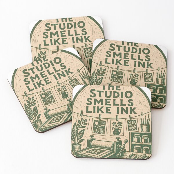 Item preview, The Studio Smells Like Ink Printmaking Scene designed and sold by BoosterShop.