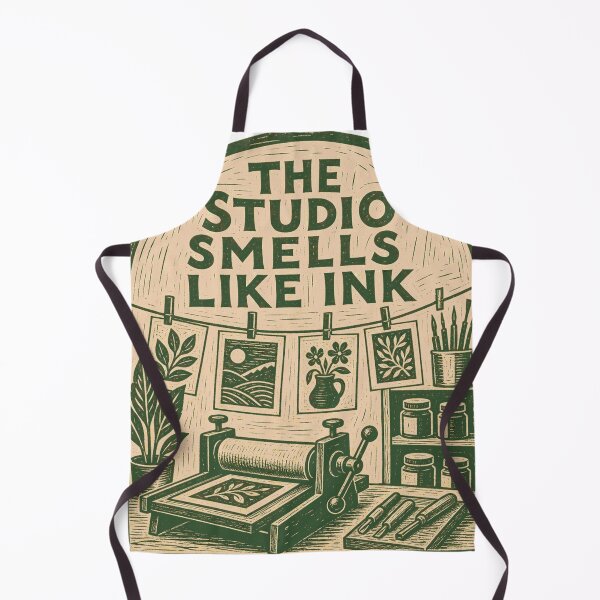 Item preview, The Studio Smells Like Ink Printmaking Scene designed and sold by BoosterShop.
