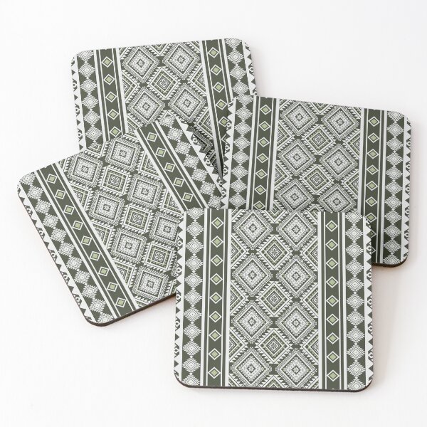 Item preview, Green abstract geometric ethnic pattern. designed and sold by Aesthetic shapes design.