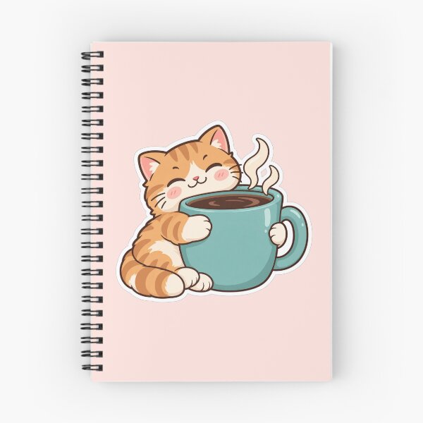 Item preview, Coffee Addict Cat Cute Sticker Design designed and sold by Inkworksbyshery.