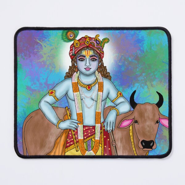 Item preview, Lord Krishna Digital Drawing | Hindu God Digital Artwork & Spiritual Illustration designed and sold by Harshit_Digital_Arts.