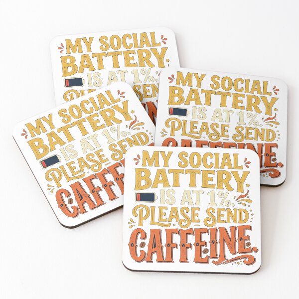 Item preview, My Social Battery Is At 1% Please Send Caffeine - Funny Introvert designed and sold by jrzvibe.