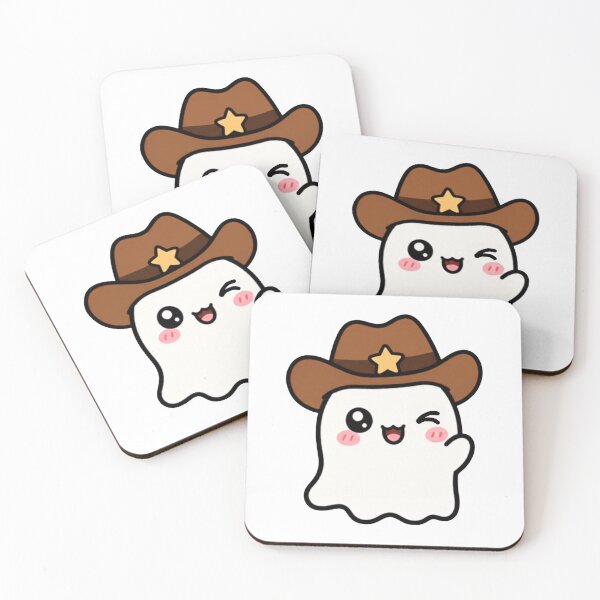 Item preview, Kawaii Cowboy Ghost Winking designed and sold by lotsofniches.