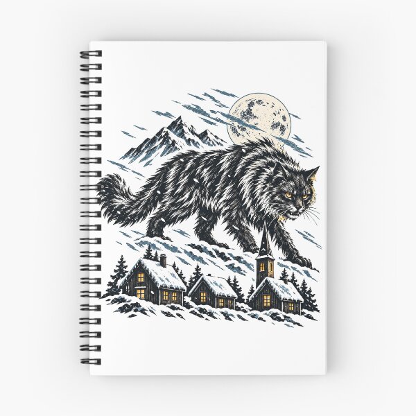 Item preview, The Yule Cat — Icelandic Folklore Woodcut designed and sold by SquatchPrintsCo.