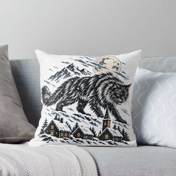 Item preview, The Yule Cat — Icelandic Folklore Woodcut designed and sold by SquatchPrintsCo.