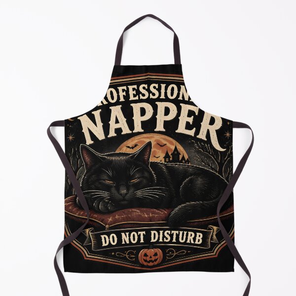 Item preview, Professional Napper Black Cat Halloween Retro Screen Print designed and sold by RoyesButler.