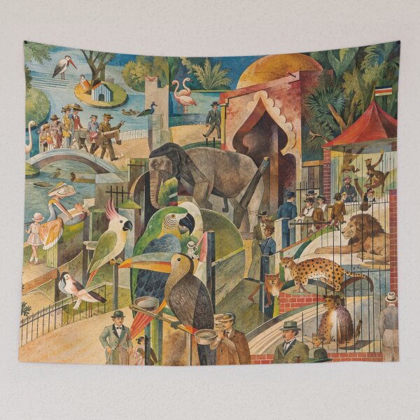 Artikelvorschau, Vintage Zoo-Wandkunst, Jugend-Tierpark-Illustration, deutsches Jugendstil-Poster entworfen und verkauft von RickE.