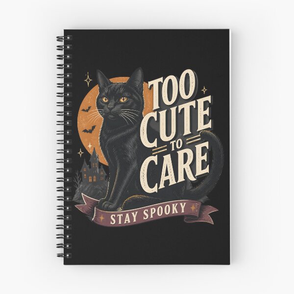 Item preview, Too Cute To Care Black Cat Halloween Retro Screen Print designed and sold by RoyesButler.