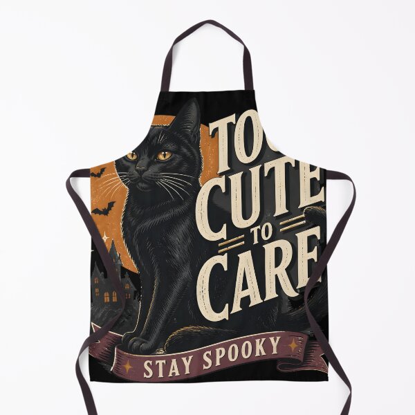 Item preview, Too Cute To Care Black Cat Halloween Retro Screen Print designed and sold by RoyesButler.